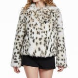 ベージュ | ヒョウ柄ファーコート | Alvia