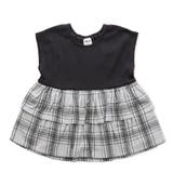 Cチェック・グレー | 半袖 切替フレンチTシャツ 子供服 | chil2