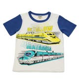 Iブルー×オフ白 | JR新幹線 半袖Tシャツ 子供服 | chil2