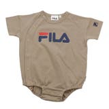Aロゴ大・ベージュ | フィラ 半袖ロンパース 前開き | chil2