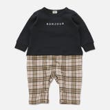 Aロゴ×チェック | 長袖 カバーオール ロンパース | chil2