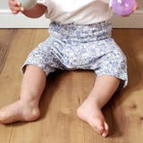 Hフラワー/ブルー | 子供服 5分丈 レギンス | chil2