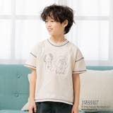 Cステッチ刺繍/クリーム | キッズ 半袖 Tシャツ | chil2