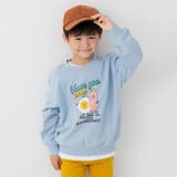 Fベーコンエッグ/サックス | 綿100% プリントトレーナー キッズ | chil2