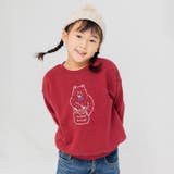 Kくま/ワインレッド | 綿100% プリントトレーナー キッズ | chil2