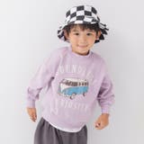 Nワゴンカー/ラベンダー | 綿100% プリントトレーナー キッズ | chil2