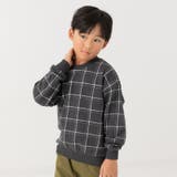 Dチェック/チャコール | 綿100％ 総柄プリント トレーナー | chil2