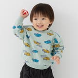 Hくるま/ミント | 綿100％ 総柄プリント トレーナー | chil2