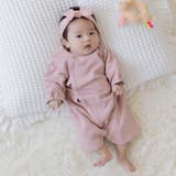 スモークピンク | ロンパース 綿100％ ベビー 無地 長袖 裏毛 前開き chil2 | chil2