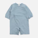 サックス | ロンパース 綿100％ ベビー 無地 長袖 裏毛 前開き chil2 | chil2