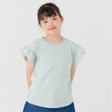 ミント | 綿100% 袖フリル Tシャツ | chil2