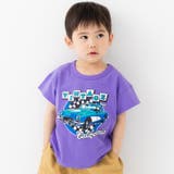 Kくるま/パープル | キッズ 半袖 Tシャツ | chil2