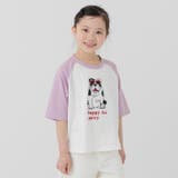 Nいぬ/ラベンダー | 綿100% ラグラン 半袖Tシャツ | chil2