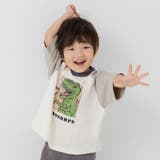 Q恐竜/カーキ | 綿100% ラグラン 半袖Tシャツ | chil2