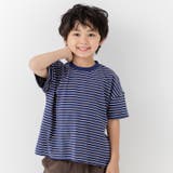 ネイビー | 綿100% ボーダー 半袖Tシャツ | chil2