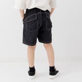 ブラック | キッズ ハーフパンツ ステッチ | chil2
