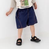 ネイビー | キッズ ハーフパンツ ステッチ | chil2