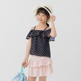 ドット×ピンク | フリル オフショルダー 水着セットアップ | chil2
