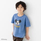 Fフェイス/スモークブルー | ミッキーマウス 半袖Tシャツ キッズ | chil2
