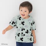 H総柄/ミント | ミッキーマウス 半袖Tシャツ キッズ | chil2
