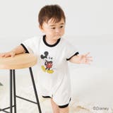Aスタンディング/ホワイト | ミッキーマウス ロンパース カバーオール | chil2