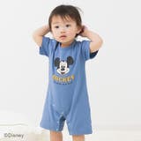 Dフェイス/スモークブルー | ミッキーマウス ロンパース カバーオール | chil2