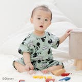 F総柄/ミント | ミッキーマウス ロンパース カバーオール | chil2