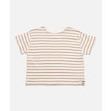 Fベージュボーダー | ぜんぶおもて 半袖Tシャツ 子供服 | chil2