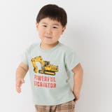Lショベルカー/ミント | プリント 半袖 Tシャツ | chil2