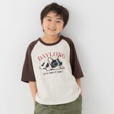 Aフレンチブル/ブラウン | プリント ラグラン 半袖Tシャツ | chil2