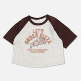 Kピザ/ブラウン | プリント ラグラン 半袖Tシャツ | chil2