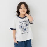 Aフラワー/ホワイト | プリント リンガー 半袖Tシャツ | chil2