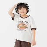 Eくるま/オートミール | プリント リンガー 半袖Tシャツ | chil2