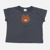 Jくま/チャコール | サガラ刺繍 半袖 Tシャツ | chil2