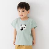 Lパンダ/ミント | サガラ刺繍 半袖 Tシャツ | chil2