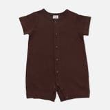 ブラウン | 無地 半袖ロンパース カバーオール | chil2