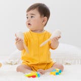 イエロー | 無地 半袖ロンパース カバーオール | chil2