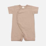 ベージュ | 無地 半袖ロンパース カバーオール | chil2