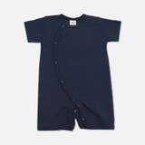 ネイビー | 無地 半袖ロンパース カバーオール | chil2