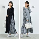 異素材切替ワンピース ロング 長袖 | Cinderella | 詳細画像3 