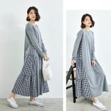 異素材切替ワンピース ロング 長袖 | Cinderella | 詳細画像10 