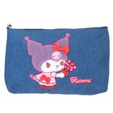 クロミ コスメポーチ デニムサガラ刺繍フラットポーチ | cinemacollection | 詳細画像1 