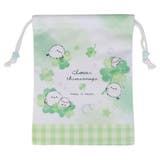 巾着袋 ビーズ付きマチつききんちゃくポーチ クローバーエナガ | cinemacollection | 詳細画像1 