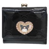 クロミ 財布 ハートプレート3つ折り口金ミニ財布 ブラック サンリオ ラビット | cinemacollection | 詳細画像1 
