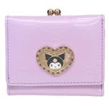 クロミ 財布 ハートプレート3つ折り口金ミニ財布 パープル サンリオ ラビット | cinemacollection | 詳細画像1 