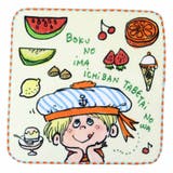水森亜土 ミニタオル インクジェットプリントハンカチタオル 何食べよう | cinemacollection | 詳細画像1
