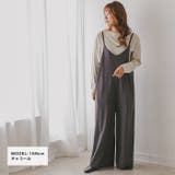チャコール | カットジョーゼットキャミサロペット◆サロペット オールインワン ゆったり | CITRINE Chakra