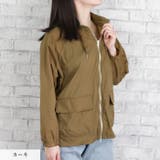 カーキ | スタンドカラージップブルゾン◆ブルゾン ライトアウター ジッパー | CITRINE Chakra