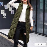 カーキ | フード付き中綿ロングベスト◆アウター 中綿 ベスト | CITRINE Chakra