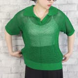 メッシュ編みポロシャツ◆サマーニット ニット ポロシャツ | CITRINE Chakra | 詳細画像4 